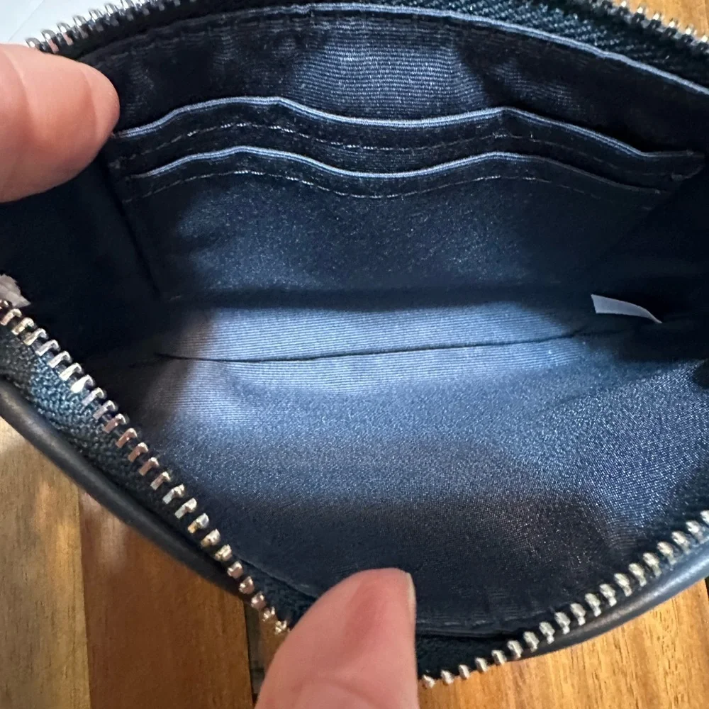 Coach Navy Signature Jacquard Wristlet